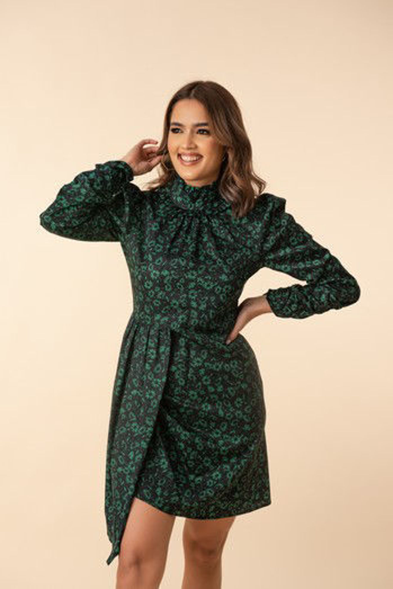 Imagen de Vestido Cuello Alto Estampado                                             (Exclusivo Pagina)