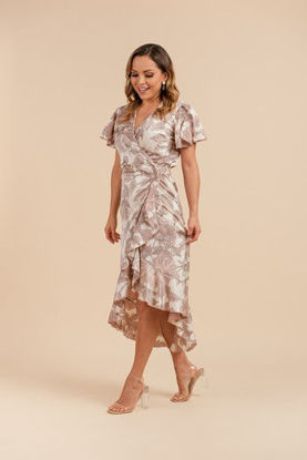 Imagen de Vestido Satin Floral Cruzado                                                                   (Exclusivo Pagina)
