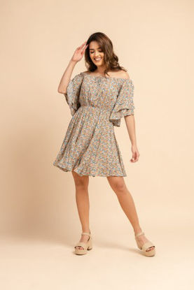 Imagen de Vestido Off Shoulder Print Flores                                                (Exclusivo Pagina)