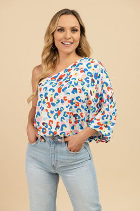 Imagen de Blusa Un Hombro Estampada En Rayon                                        (Exclusiva Pagina)