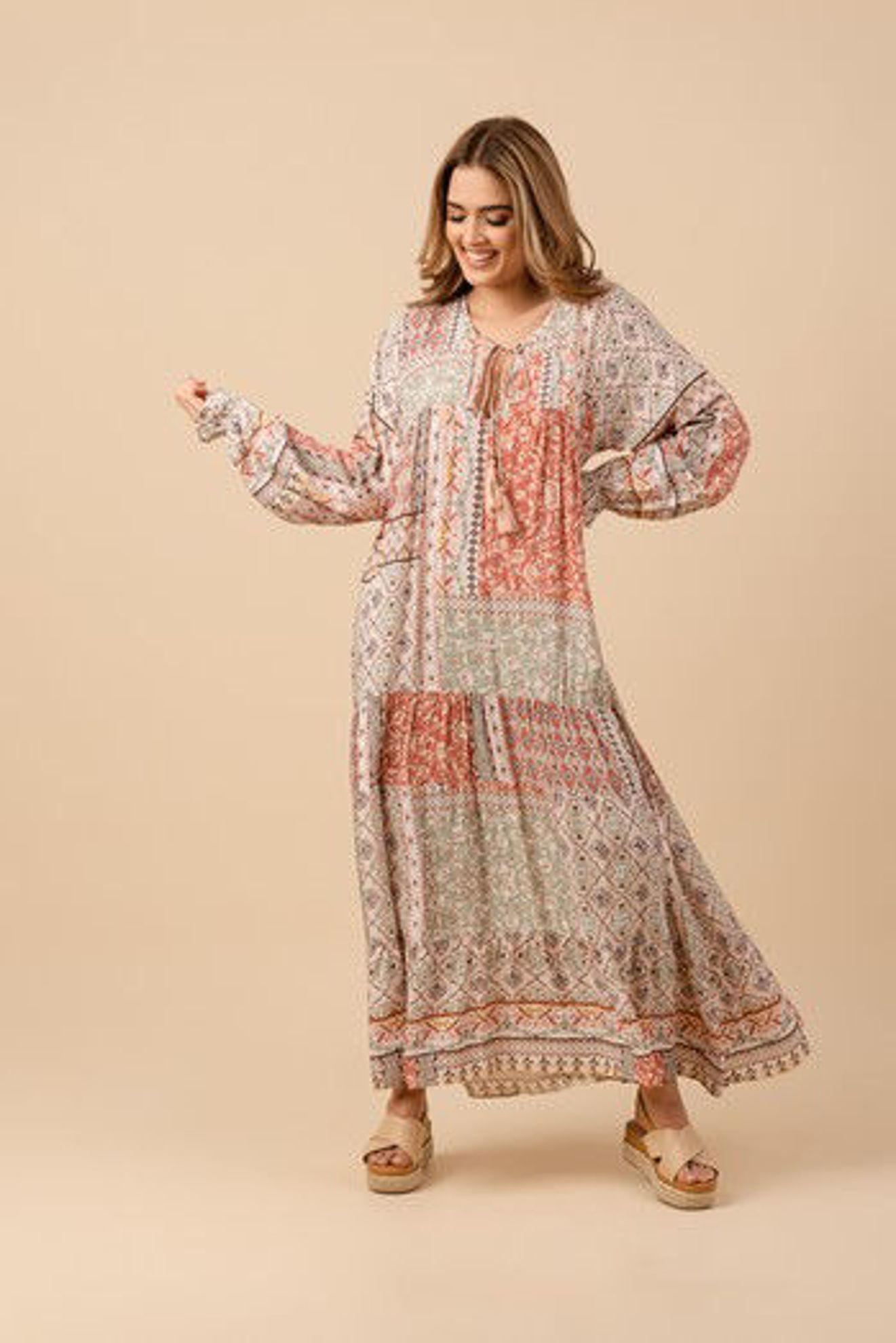 Imagen de Vestido Manga Larga Print Multi                                            (Exclusivo Pagina)