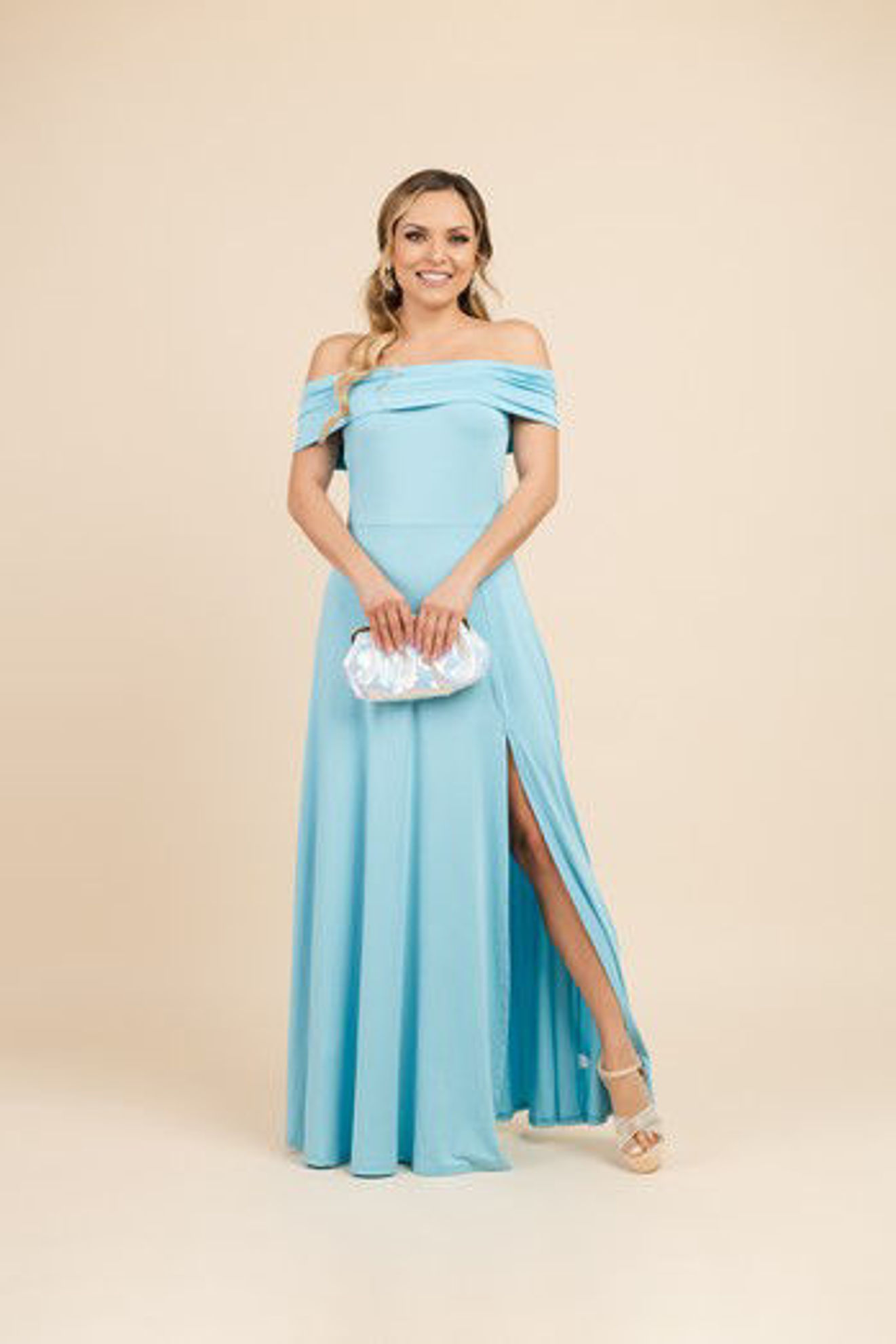 Imagen de Vestido Largo Off Shoulder Solido (Exclusivo Página)