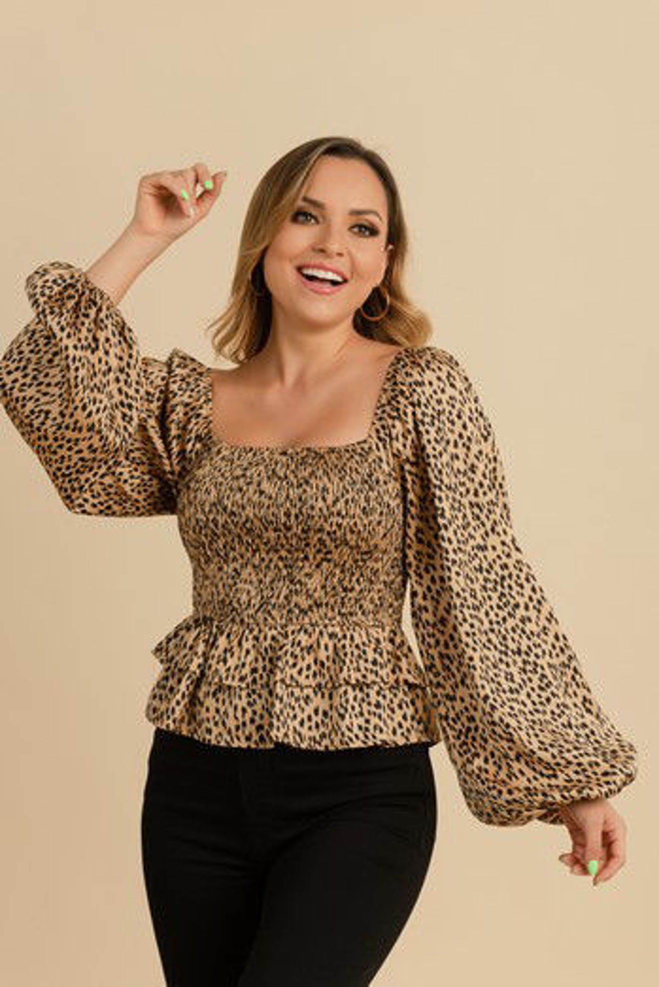 Kenana. Blusa Animal Print Larga