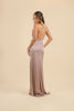 Imagen de Vestido  Satin Cuello Bobo, Abertura Falda                                              (Exclusivo de Pagina)