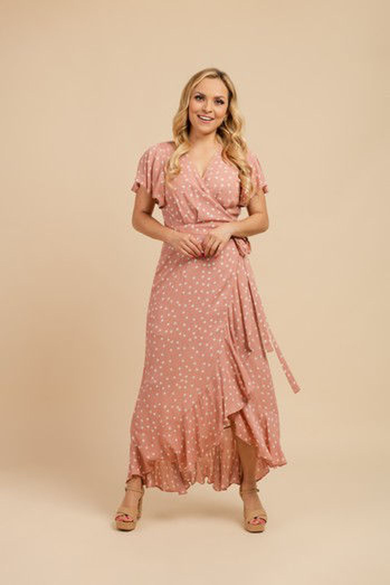 Imagen de Vestido Cruzado Lunares                                           (Exclusivo Pagina)
