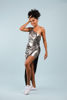 Imagen de Vestido Metalico Asimetrico                                                  (Exclusivo Pagina)