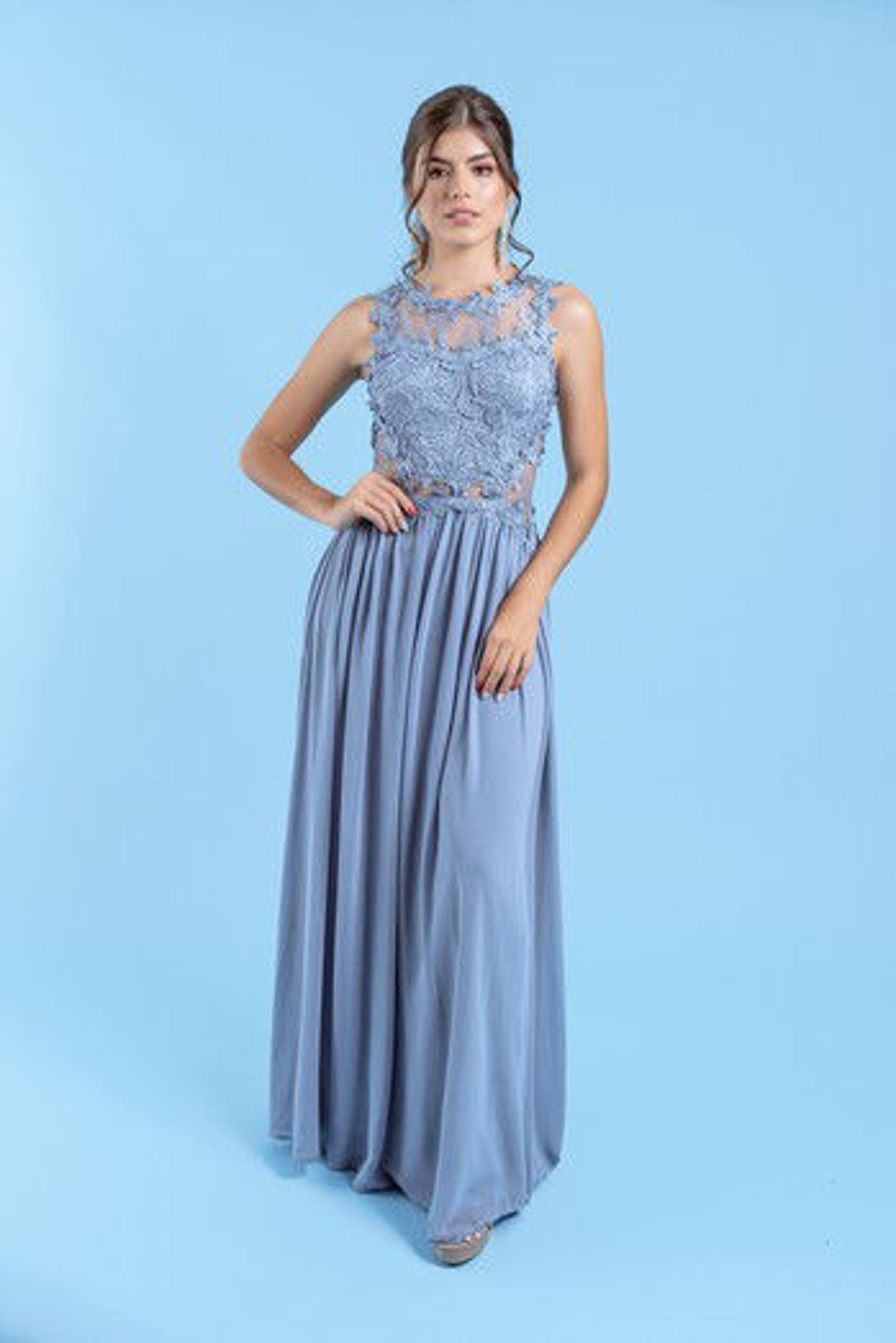 Imagen de Maxi Dress Blusa Encaje, Trasparente (Exclusivo Página)