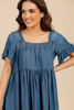 Imagen de Vestido Denim Cuello Cuadrado                                    (Exclusivo Pagina)