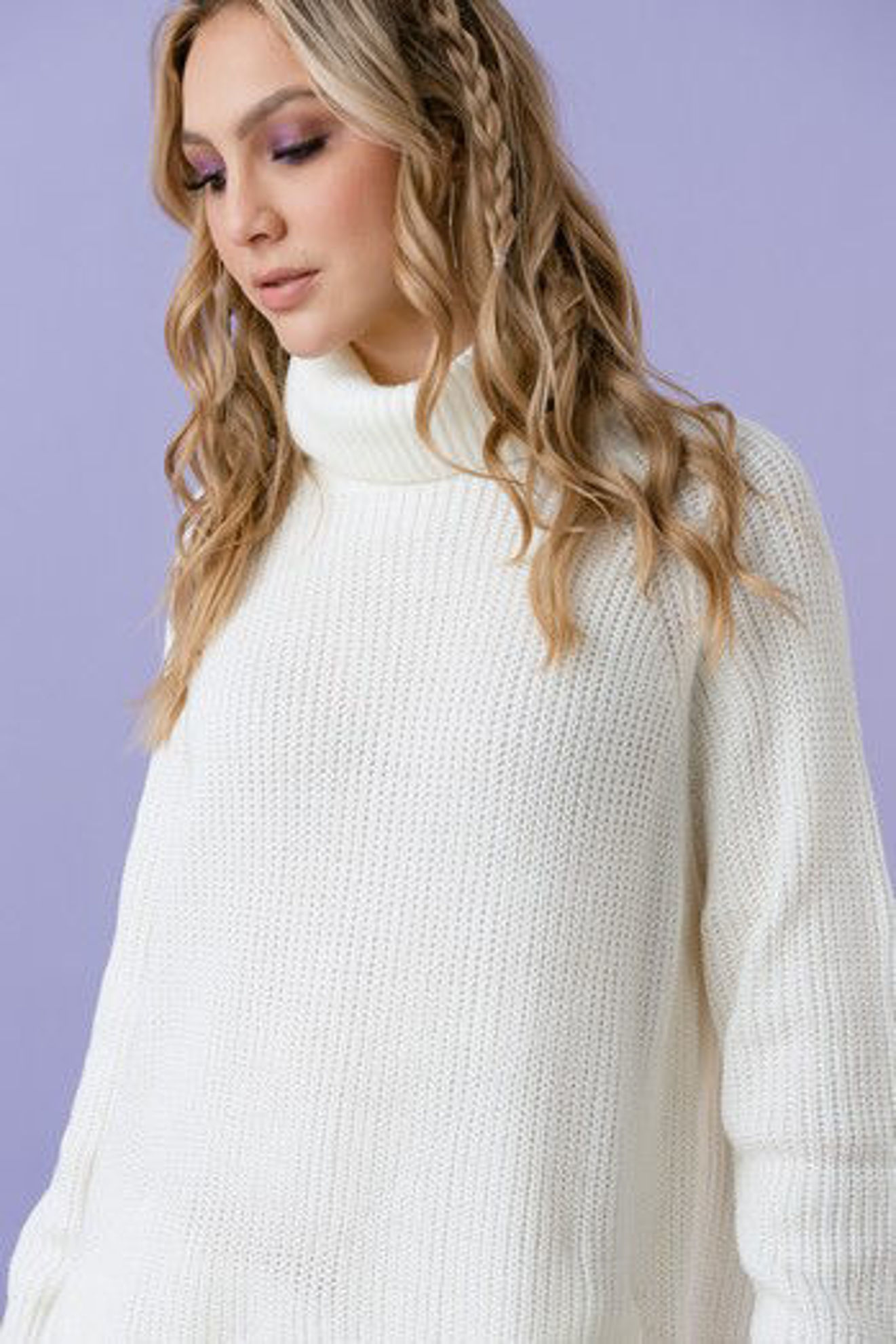 Imagen de Vestido Sweater Cuello Alto Bolsillos                                                       (Exclusivo Pagina)
