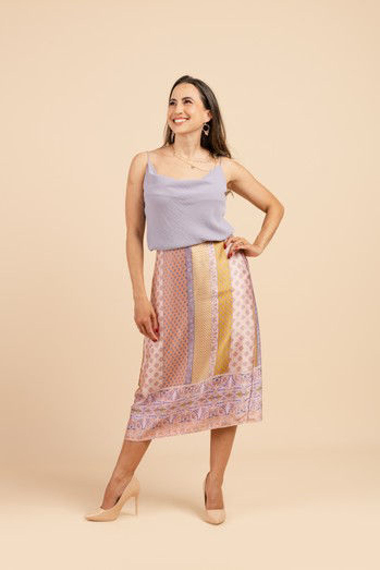 Imagen de Falda Satin Estampada                                          (Exclusiva Pagina)