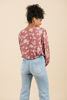 Imagen de Blusa Estampada Cuello V Manga Larga (Rayon)       (Exclusiva Pagina)