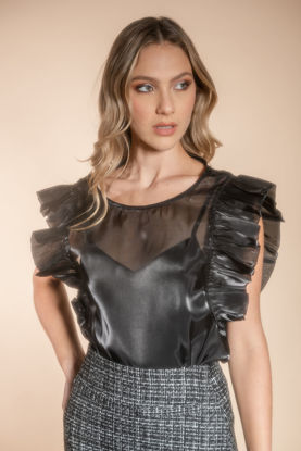 Imagen de Blusa Organza, Manga Vuelo   (Exclusiva Pagina)
