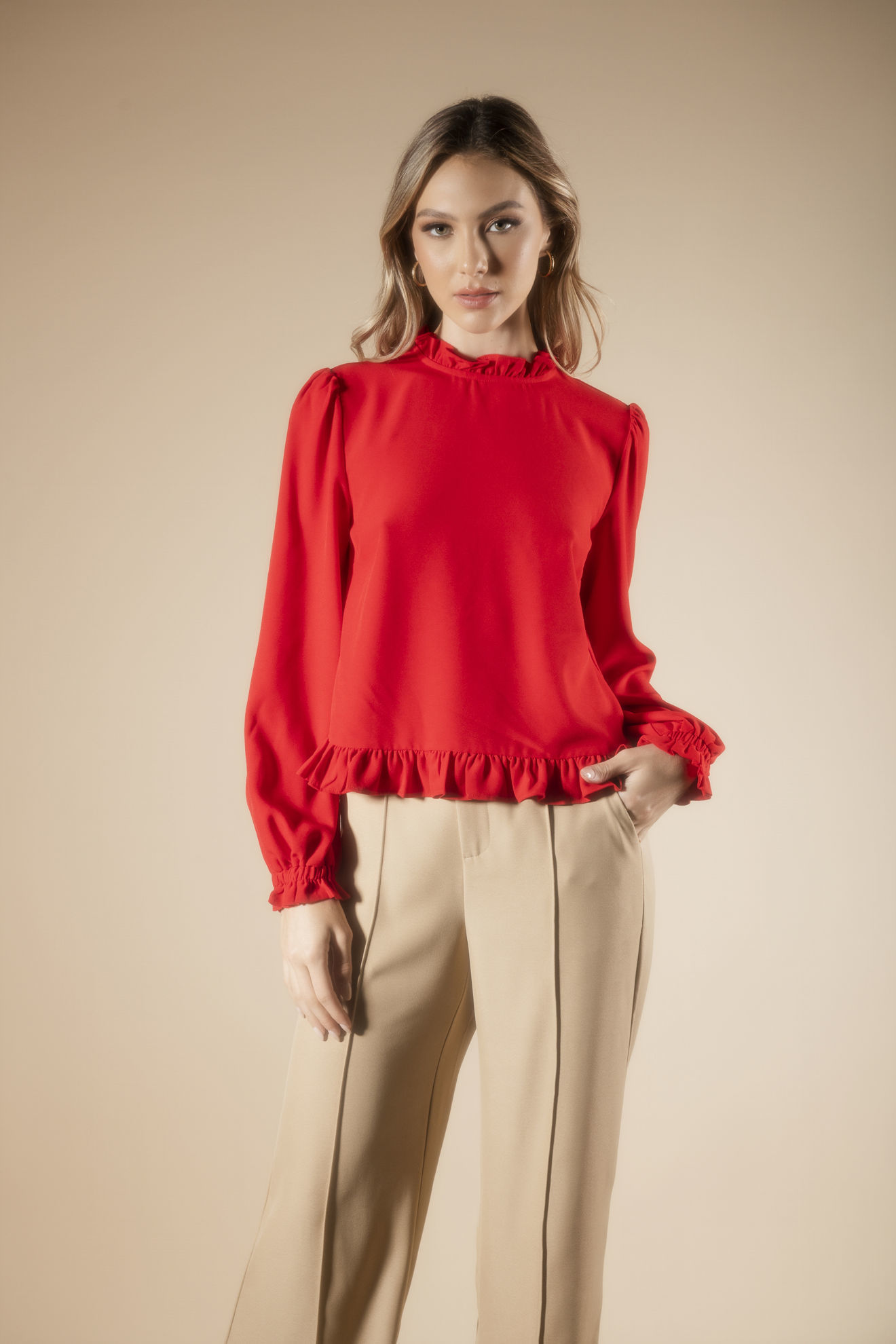 Imagen de Blusa Cuello Alto Manga Larga      (Exclusiva Pagina)
