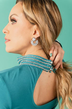Imagen de Blusa Cuello Alto Abalorios      Exclusiva Pagina)