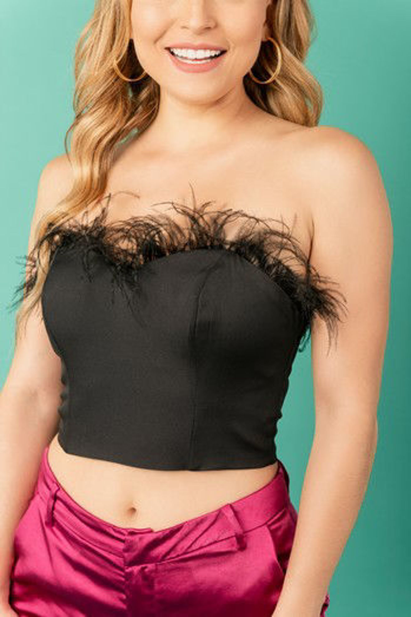 Imagen de Crop Top Detalle Plumas        (Exclusivo Pagina)