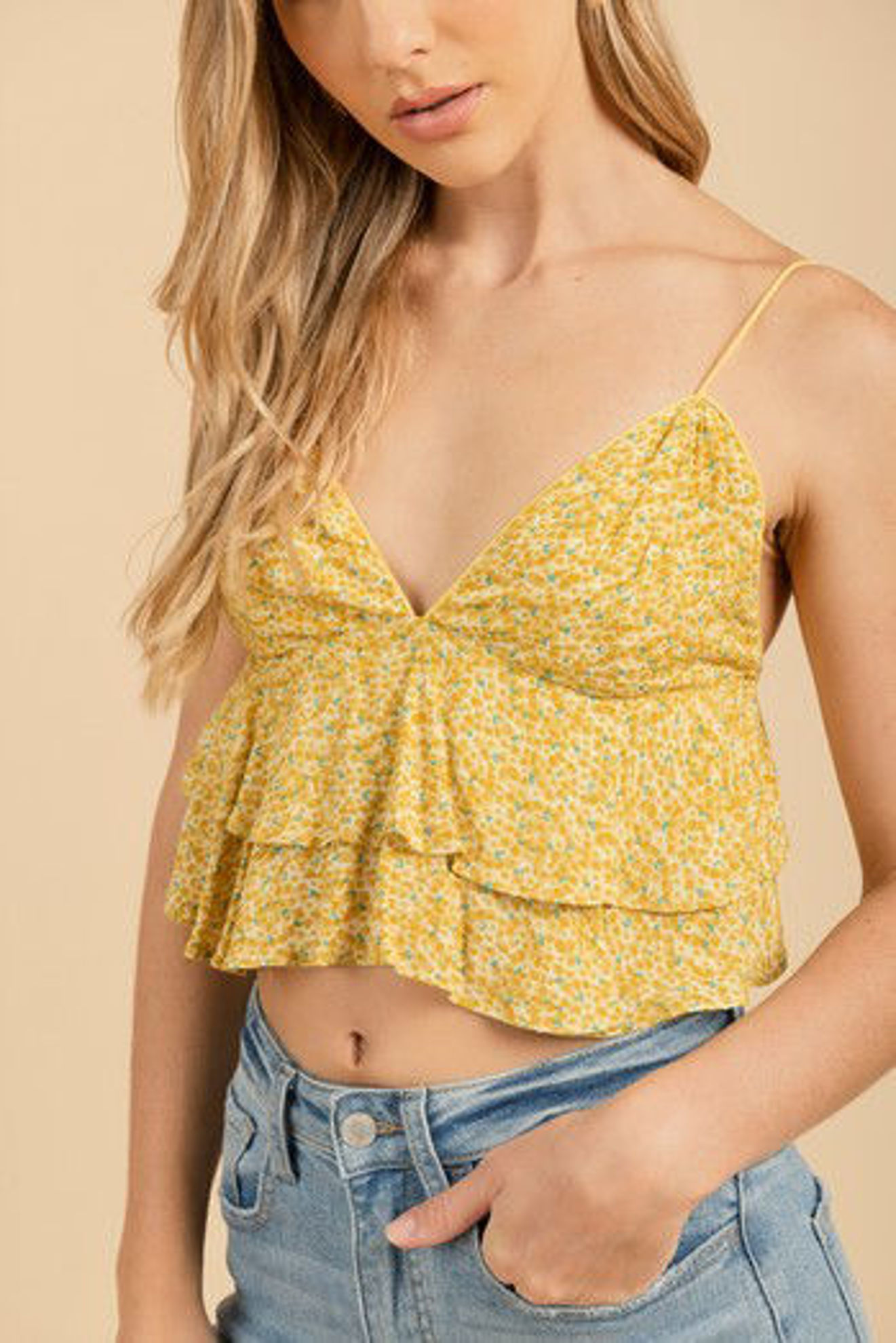 Imagen de Crop Top Vuelos Tirantes      (Exclusiva pagina)