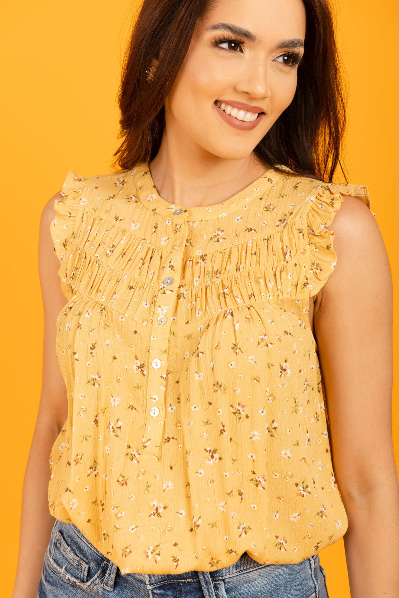 Imagen de Blusa Print Florecitas Sin Mangas      (Exclusiva Pagina)