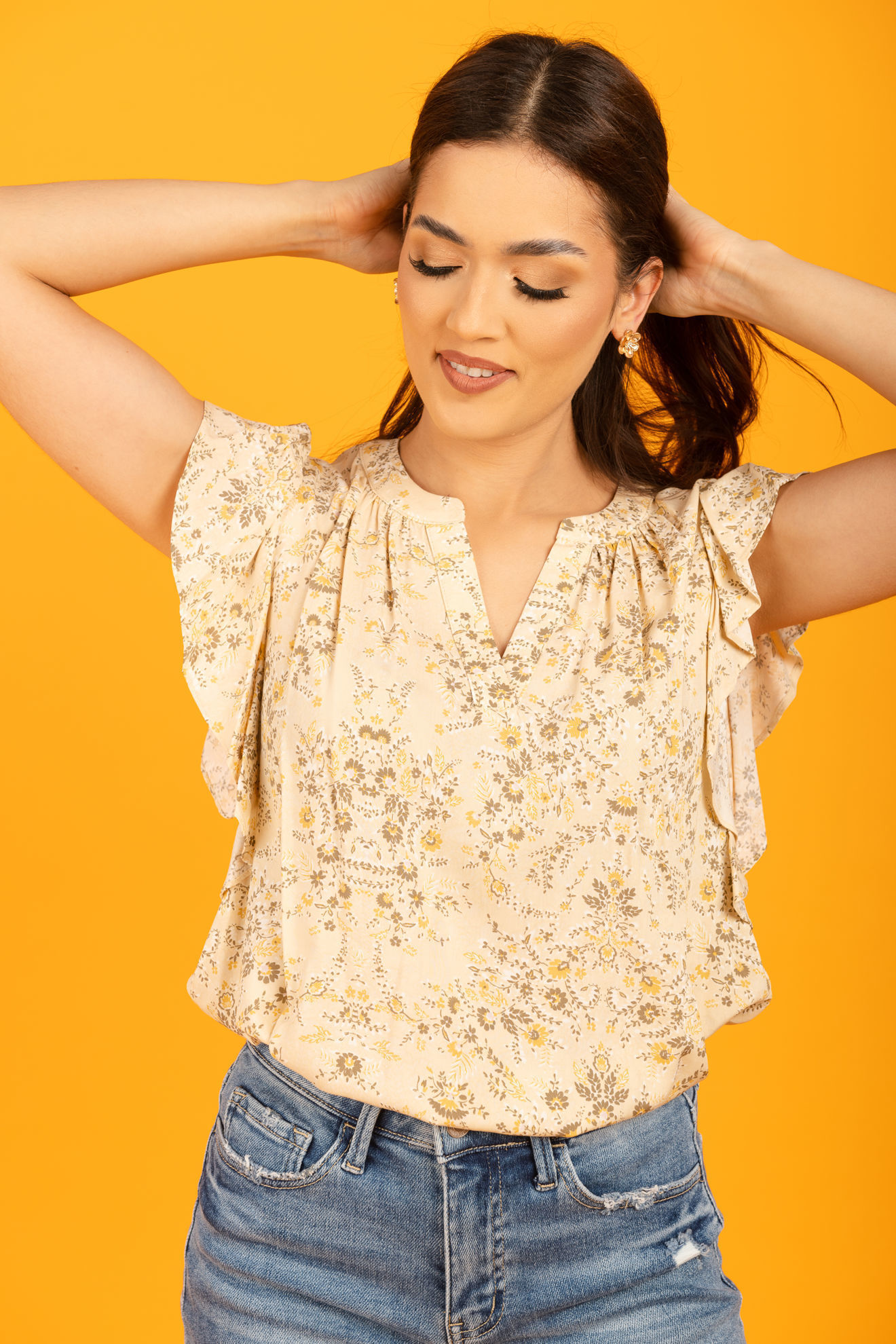 Imagen de Blusa Print Floral Vuelo Mangas      (Exclusiva Pagina)