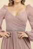 Imagen de Vestido Manga Larga Detalle Brillo Cintura