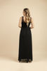 Imagen de Vestido Cuello V Croche Abalorios Cintura