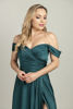 Imagen de Maxi Dress Off Shoulder Satin Abertura Falda