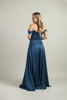 Imagen de Maxi Dress Off Shoulder Satin Abertura Falda