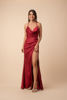 Imagen de Vestido  Satin Cuello Bobo, Abertura Falda                                              (Exclusivo de Pagina)