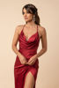 Imagen de Vestido  Satin Cuello Bobo, Abertura Falda                                              (Exclusivo de Pagina)