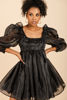 Imagen de Vestido Organza Mangas Ballon         (Exclusivo Pagina)