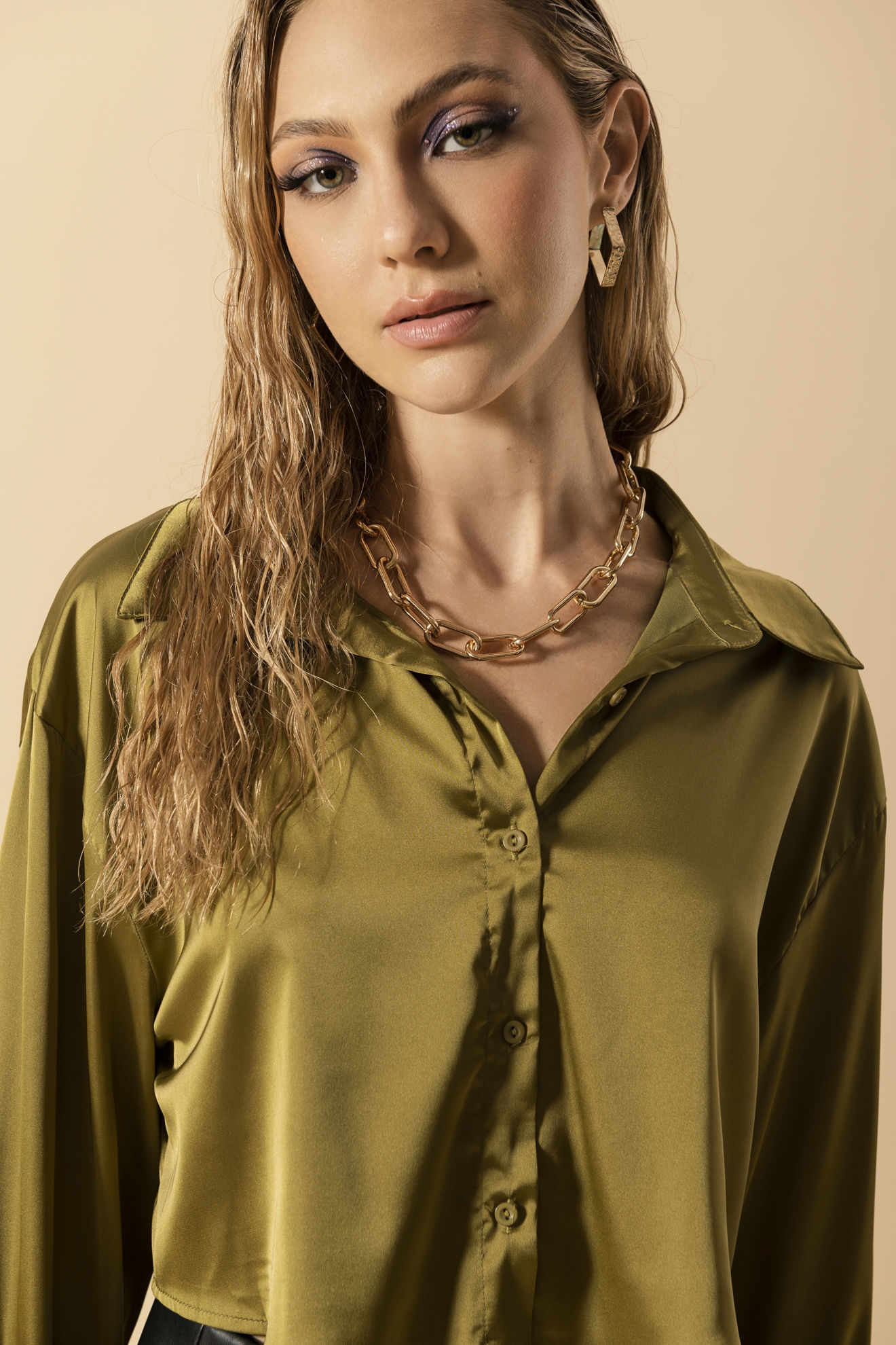 Imagen de Camisera Manga larga Satin                                                (Exclusiva Pagina)