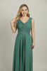 Imagen de Vestido Cuello V Croche Abalorios Cintura
