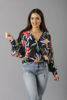 Imagen de Blusa Cuello V Print Tropical Manga Larga                                      (Exclusiva Pagina)