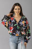 Imagen de Blusa Cuello V Print Tropical Manga Larga                                      (Exclusiva Pagina)