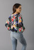 Imagen de Blusa Cuello V Print Tropical Manga Larga                                      (Exclusiva Pagina)