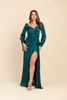Imagen de Vestido Satin Manga Larga Abiertas (Exclusivo Página)