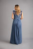 Imagen de Vestido Cuello Alto, Blusa Encaje, Falda Plisada