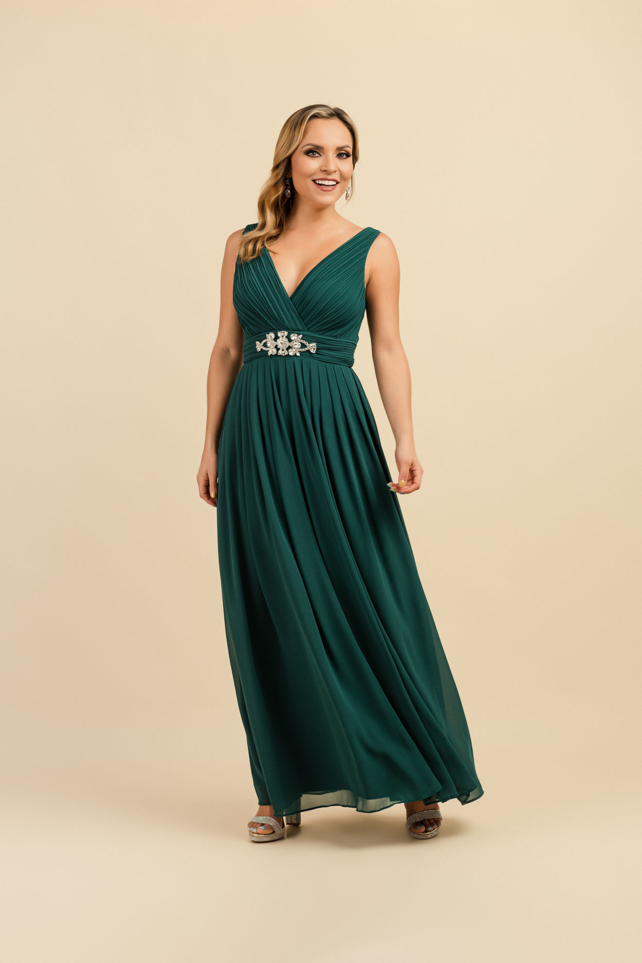 Imagen de Vestido Escote en V Accesorio Metal