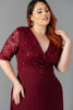 Imagen de Maxi Dress, Blusa Encaje Cuello V, Falda Seda