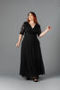 Imagen de Maxi Dress, Blusa Encaje Cuello V, Falda Seda