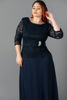 Imagen de Maxi Dress Blusa Encaje, Prendedor Plateado