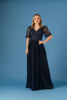 Imagen de Maxi Dress Cuello V Blusa Encaje, Falda Plisada
