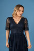 Imagen de Maxi Dress Cuello V Blusa Encaje, Falda Plisada