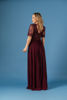 Imagen de Maxi Dress Cuello V Blusa Encaje, Falda Plisada