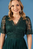 Imagen de Maxi Dress Cuello V Blusa Encaje, Falda Plisada