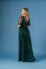 Imagen de Maxi Dress Cuello V Blusa Encaje, Falda Plisada