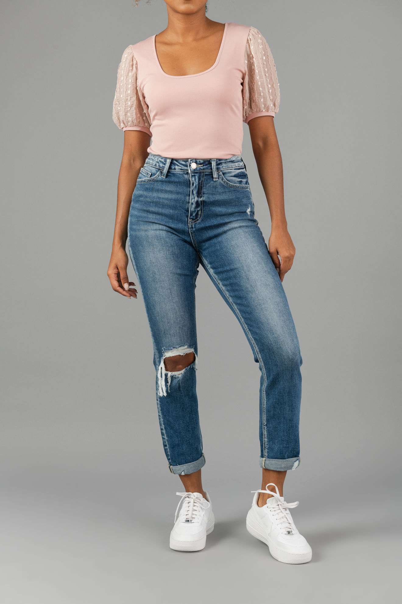 Imagen de Super HIgh RIse Stretch Slim Straight Jeans (Shirley)   (Exclusiva Pagina)