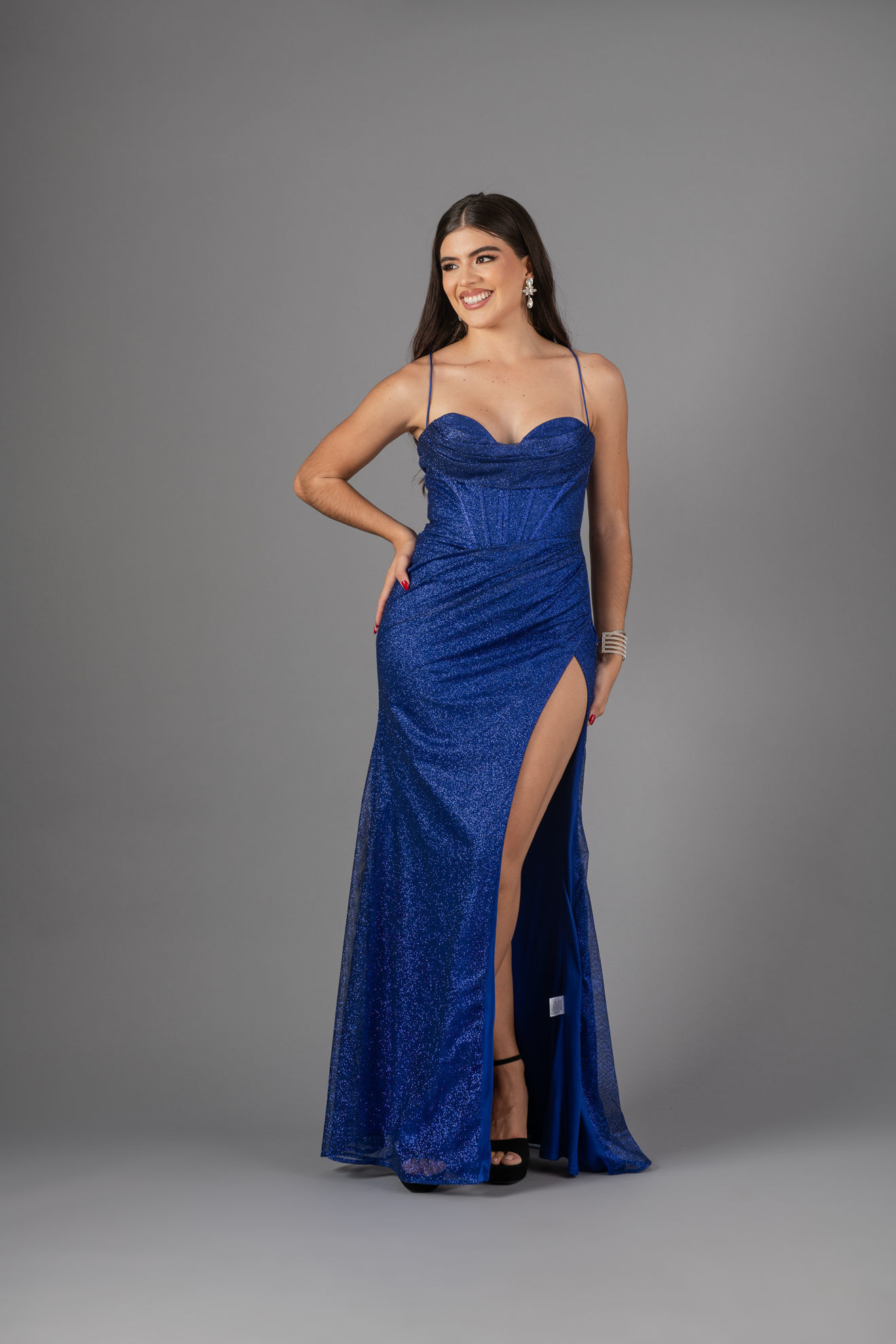 Imagen de Vestido Estilo Corse Brillo Tirantes
