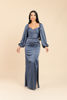 Imagen de Vestido Satin Off Shoulder Manga Larga (Exclusivo Página)