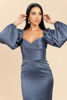 Imagen de Vestido Satin Off Shoulder Manga Larga (Exclusivo Página)
