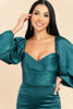 Imagen de Vestido Satin Off Shoulder Manga Larga (Exclusivo Página)